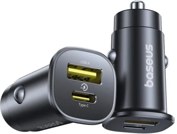 Baseus GoTrip 30W PD Autolader USB-A + USB-C Poort met Snelladen Zwart afbeelding 2
