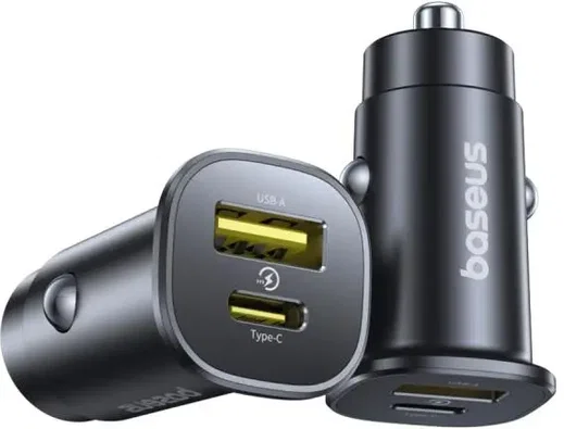 Baseus GoTrip 30W PD Autolader USB-A + USB-C Poort met Snelladen Zwart afbeelding 2