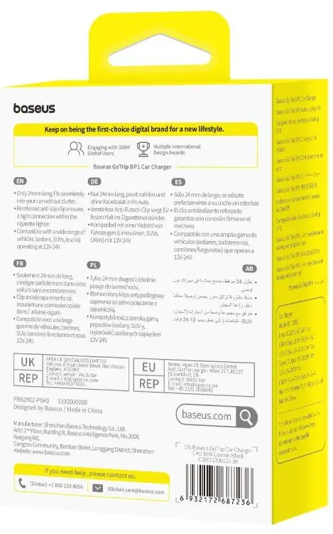 Baseus GoTrip 30W PD Autolader USB-A + USB-C Poort met Snelladen Zwart afbeelding 14