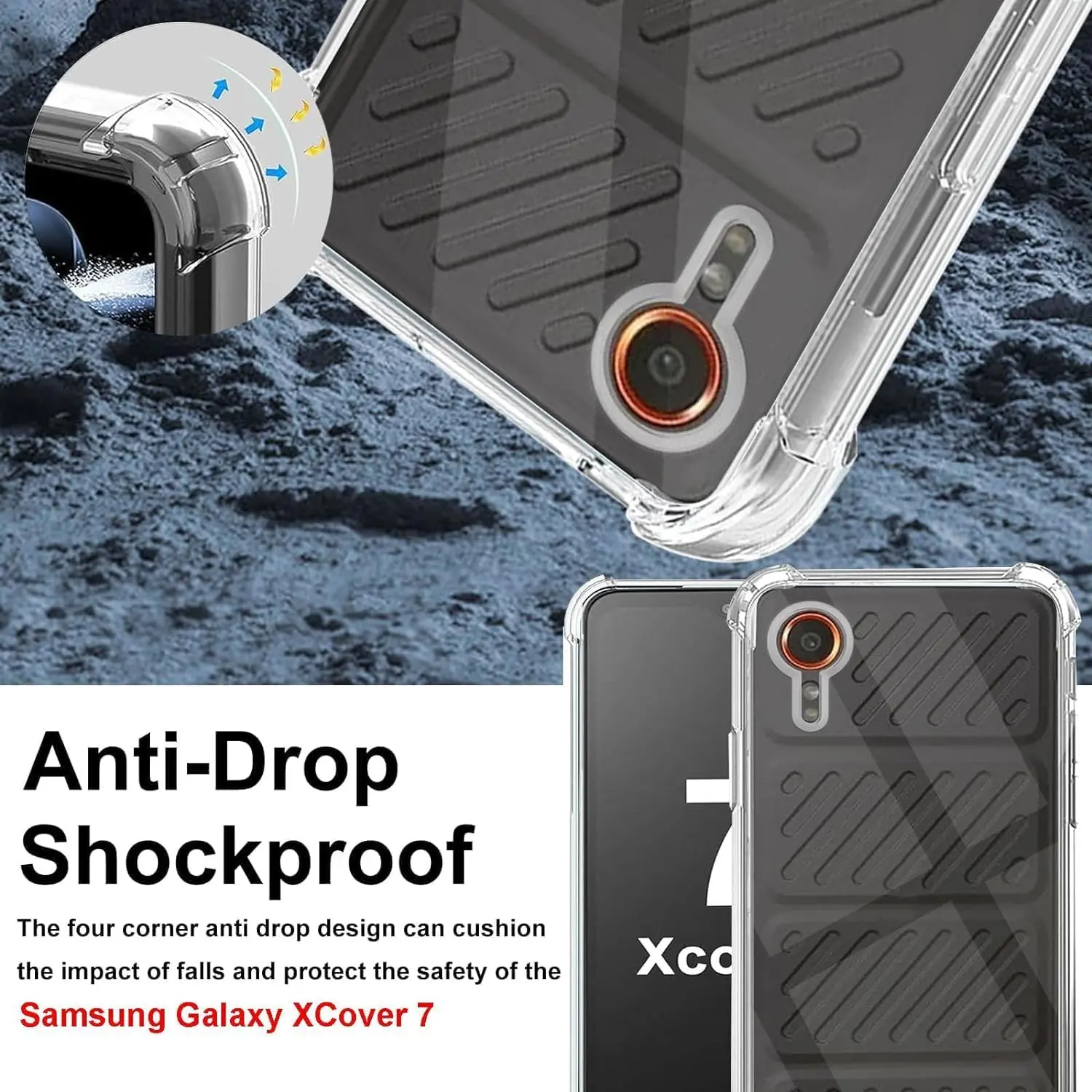 Samsung Galaxy Xcover 7 Hoesje Schokbestendig en Dun TPU Back Cover Transparant afbeelding 4