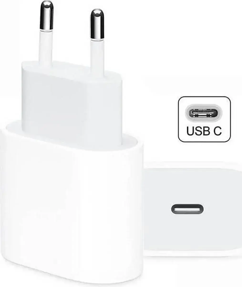 Originele Apple 20W Power Adapter USB-C Fast Charge Adapter - Wit afbeelding 4
