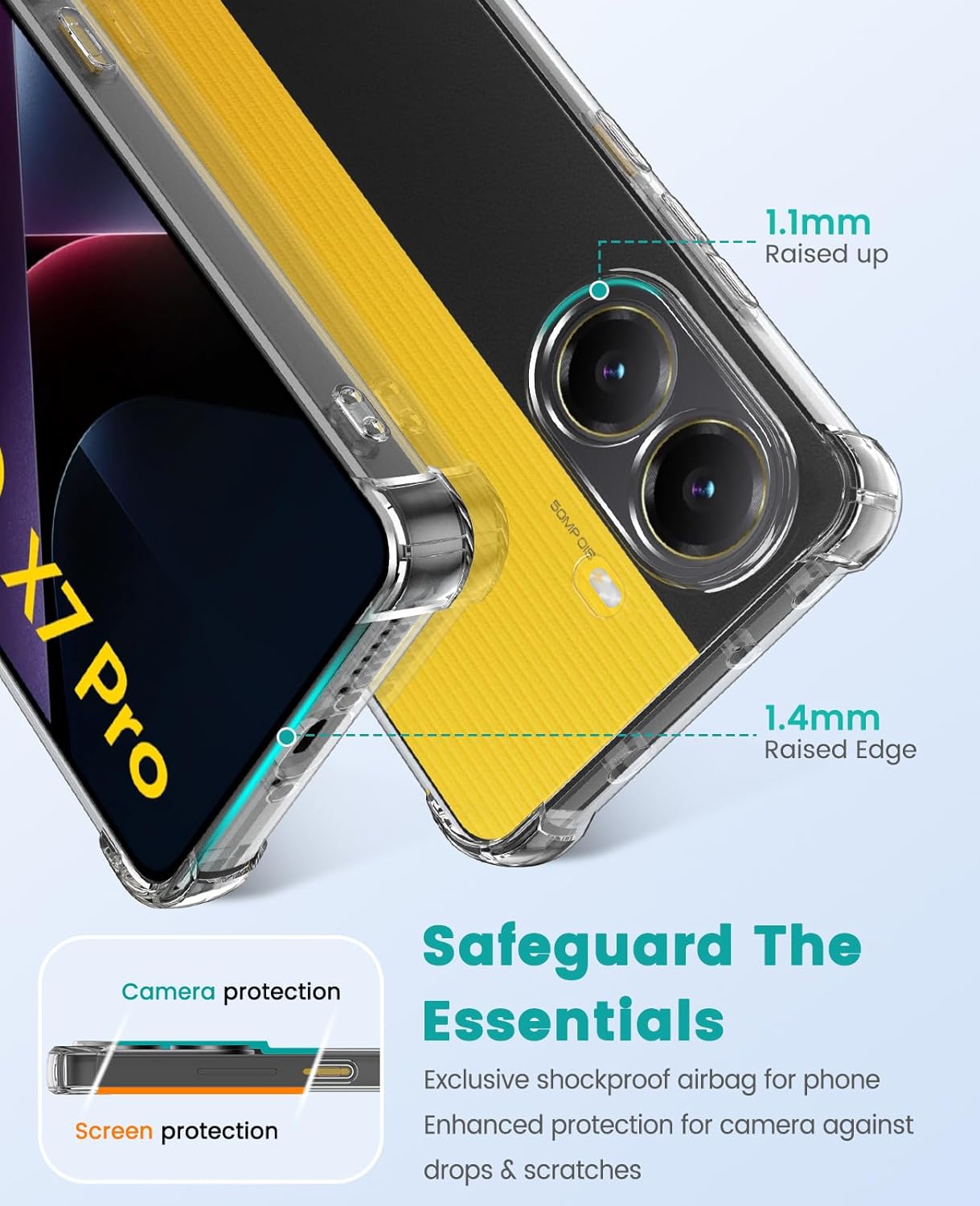 Xiaomi Poco X7 Pro Hoesje Schokbestendig en Dun TPU Back Cover Transparant afbeelding 8