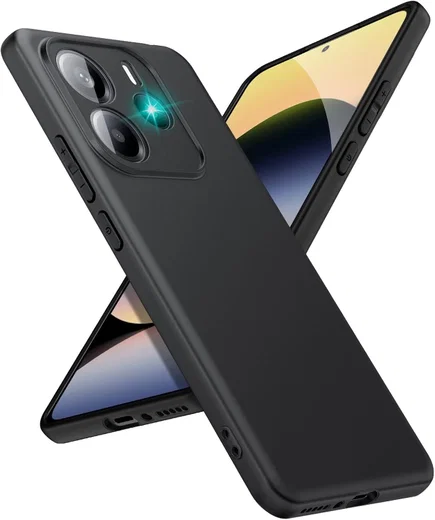 Xiaomi Redmi Note 14 5G Hoesje Dun TPU Back Cover Matte Zwart afbeelding 1