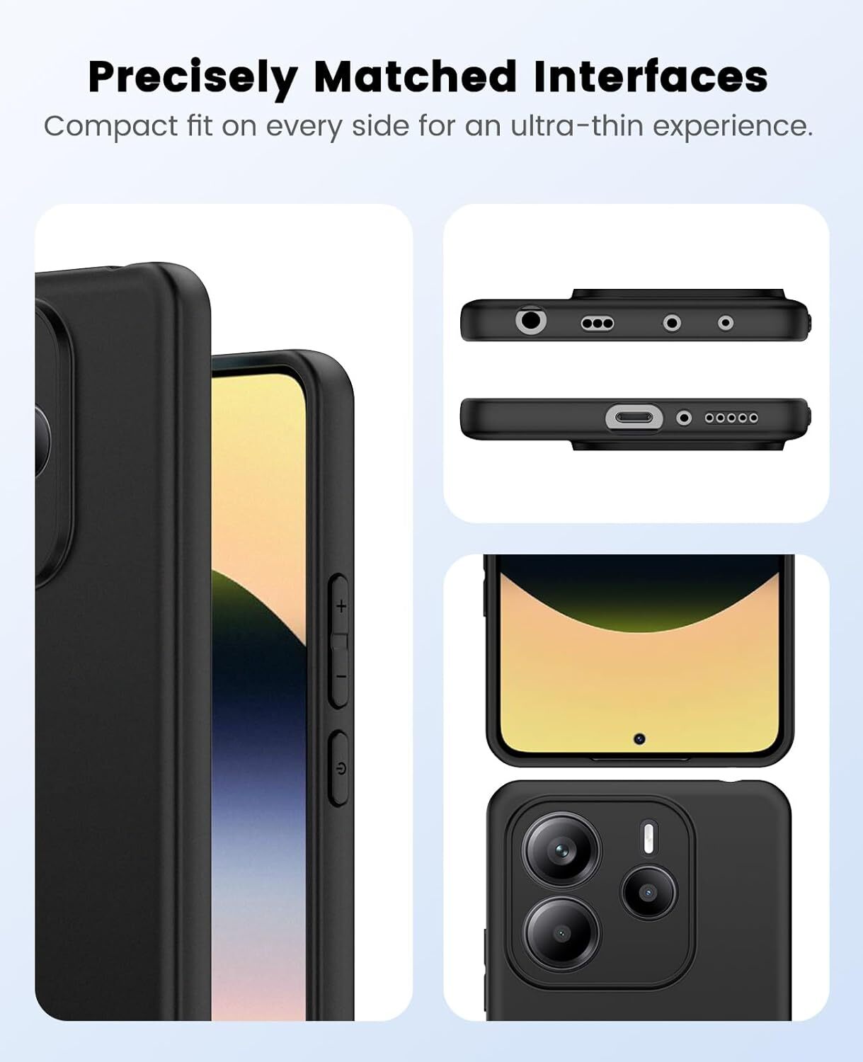 Xiaomi Redmi Note 14 5G Hoesje Dun TPU Back Cover Matte Zwart afbeelding 5