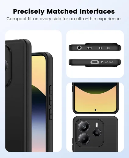 Xiaomi Redmi Note 14 5G Hoesje Dun TPU Back Cover Matte Zwart afbeelding 5