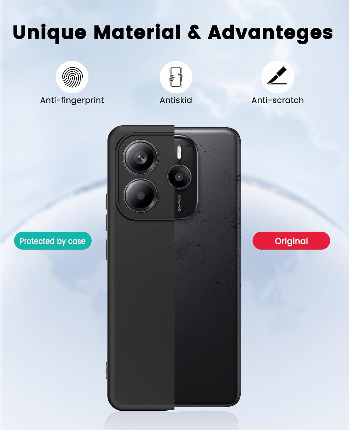 Xiaomi Redmi Note 14 5G Hoesje Dun TPU Back Cover Matte Zwart afbeelding 6
