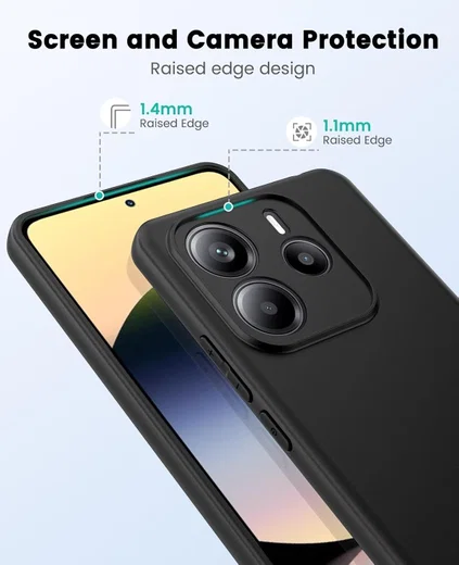 Xiaomi Redmi Note 14 5G Hoesje Dun TPU Back Cover Matte Zwart afbeelding 2