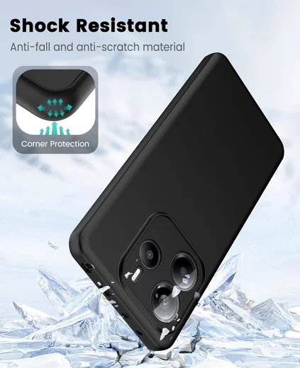 Xiaomi Redmi Note 14 5G Hoesje Dun TPU Back Cover Matte Zwart afbeelding 3