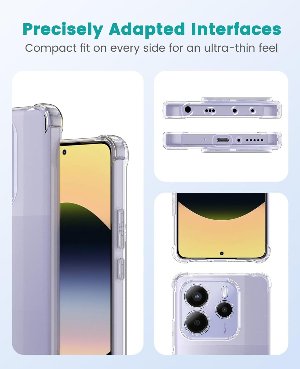 Xiaomi Redmi Note 14 5G Hoesje Schokbestendig en Dun TPU Back Cover Transparant afbeelding 6