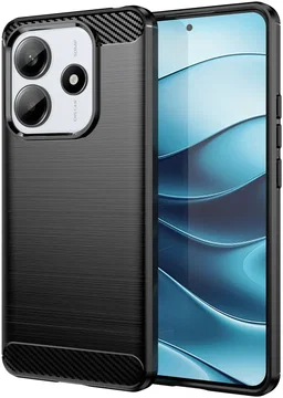 Xiaomi Redmi Note 14 5G Hoesje Geborsteld TPU Flexibele Back Cover Zwart