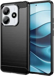 Xiaomi Redmi Note 14 5G Hoesje Geborsteld TPU Flexibele Back Cover Zwart afbeelding