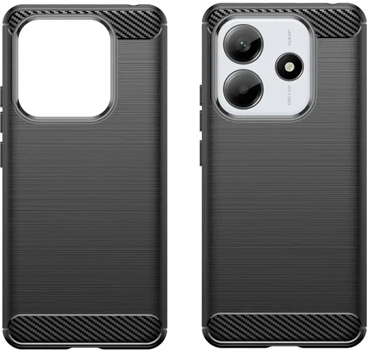 Xiaomi Redmi Note 14 5G Hoesje Geborsteld TPU Flexibele Back Cover Zwart afbeelding 2