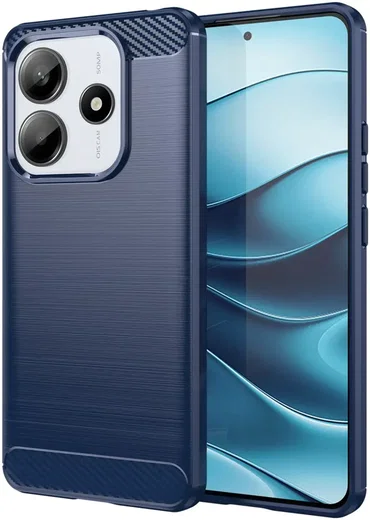 Xiaomi Redmi Note 14 5G Hoesje Geborsteld TPU Flexibele Back Cover Blauw afbeelding 1