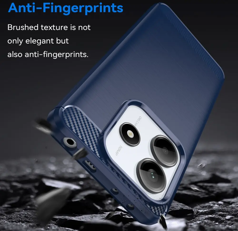 Xiaomi Redmi Note 14 5G Hoesje Geborsteld TPU Flexibele Back Cover Blauw afbeelding 4