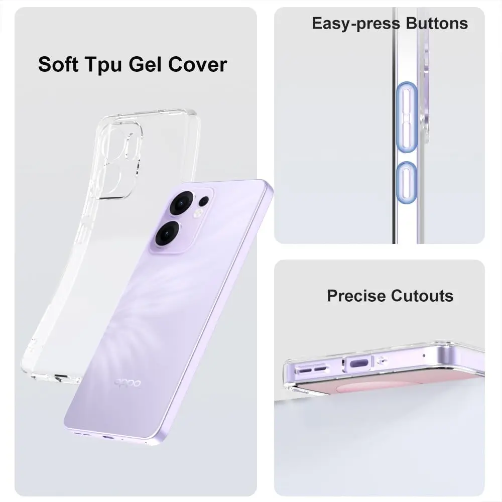 Oppo Reno 13 F Hoesje Dun TPU Back Cover Transparant afbeelding 3