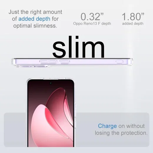 Oppo Reno 13 F Hoesje Dun TPU Back Cover Transparant afbeelding 2