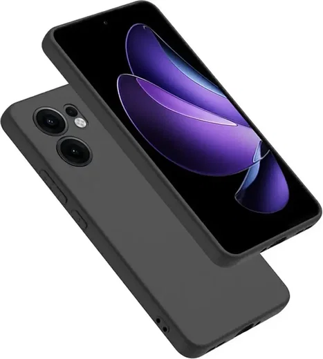 Oppo Reno 13 F Hoesje Dun TPU Back Cover Matte Zwart afbeelding 1