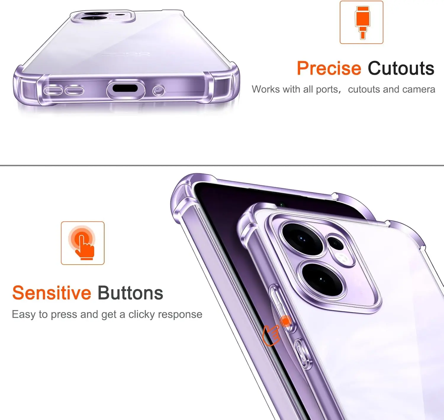 Oppo Reno 13F Hoesje Schokbestendig en Dun TPU Back Cover Transparant afbeelding 8