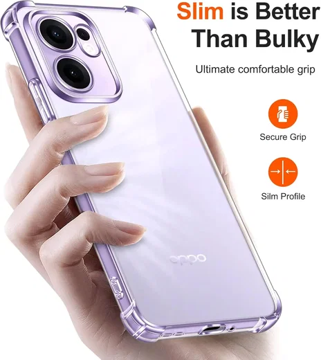 Oppo Reno 13F Hoesje Schokbestendig en Dun TPU Back Cover Transparant afbeelding 6