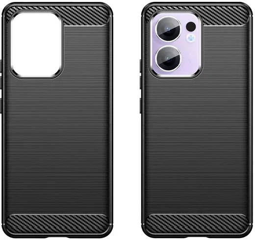Oppo Reno 13 F Hoesje Geborsteld TPU Flexibele Back Cover Zwart afbeelding 2