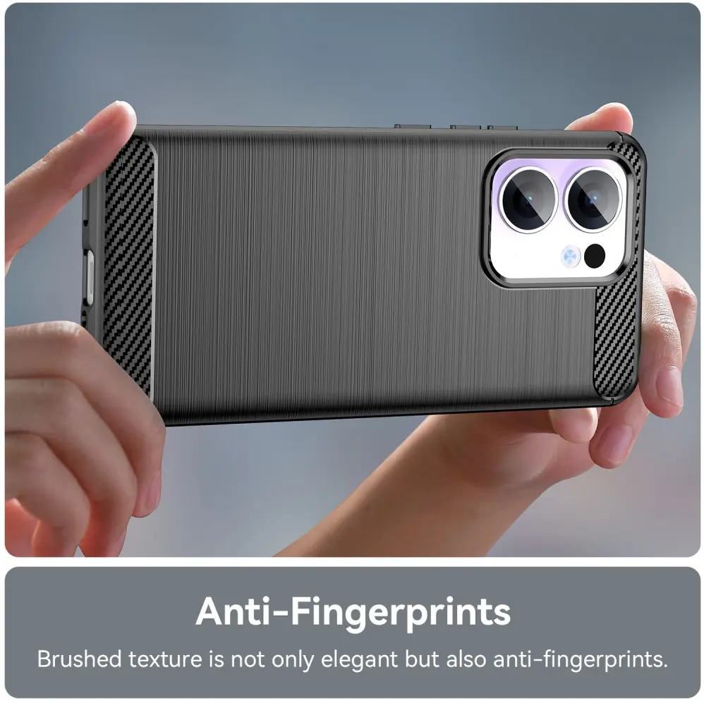 Oppo Reno 13 F Hoesje Geborsteld TPU Flexibele Back Cover Zwart afbeelding 6