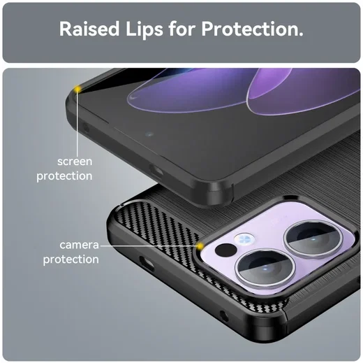 Oppo Reno 13 F Hoesje Geborsteld TPU Flexibele Back Cover Zwart afbeelding 7