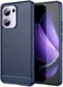 Oppo Reno 13 F Hoesje Geborsteld TPU Flexibele Back Cover Blauw