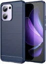 Oppo Reno 13 F Hoesje Geborsteld TPU Flexibele Back Cover Blauw