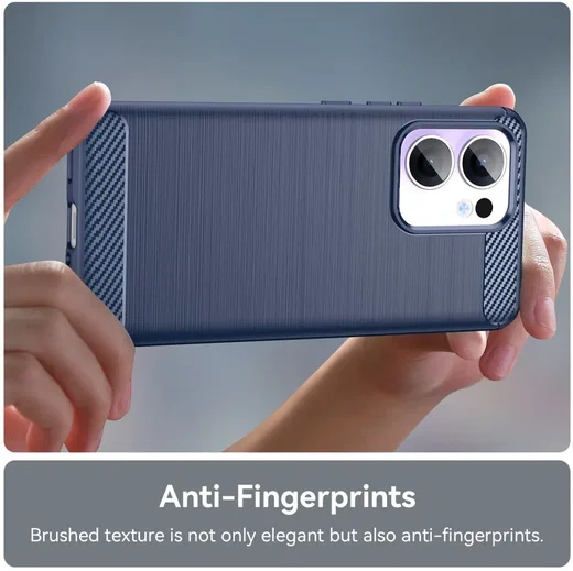 Oppo Reno 13 F Hoesje Geborsteld TPU Flexibele Back Cover Blauw afbeelding 6