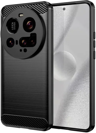 Xiaomi 15 Ultra Hoesje Geborsteld TPU Flexibele Back Cover Zwart afbeelding 1