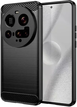Xiaomi 15 Ultra Hoesje Geborsteld TPU Flexibele Back Cover Zwart