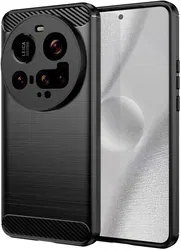 Xiaomi 15 Ultra Hoesje Geborsteld TPU Flexibele Back Cover Zwart afbeelding