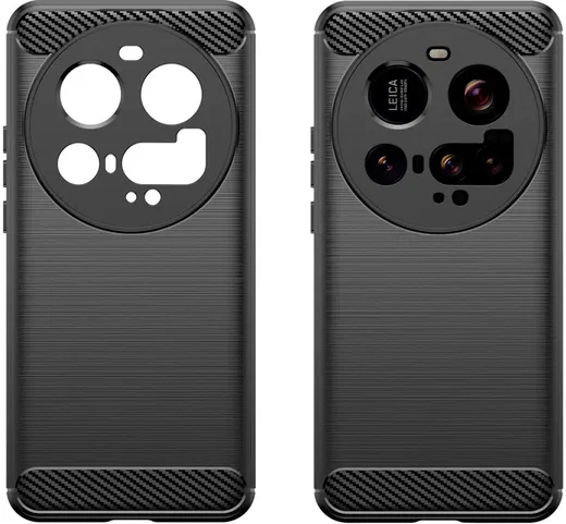 Xiaomi 15 Ultra Hoesje Geborsteld TPU Flexibele Back Cover Zwart afbeelding 2