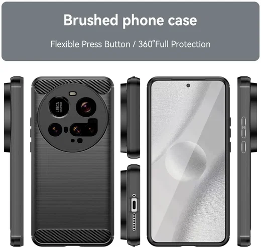 Xiaomi 15 Ultra Hoesje Geborsteld TPU Flexibele Back Cover Zwart afbeelding 8