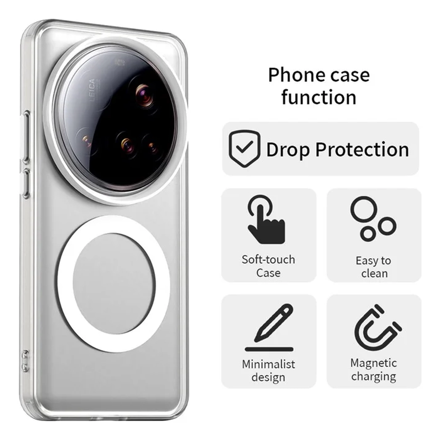 Xiaomi 15 Ultra Hoesje Hard Back Cover met MagSafe Transparant afbeelding 2