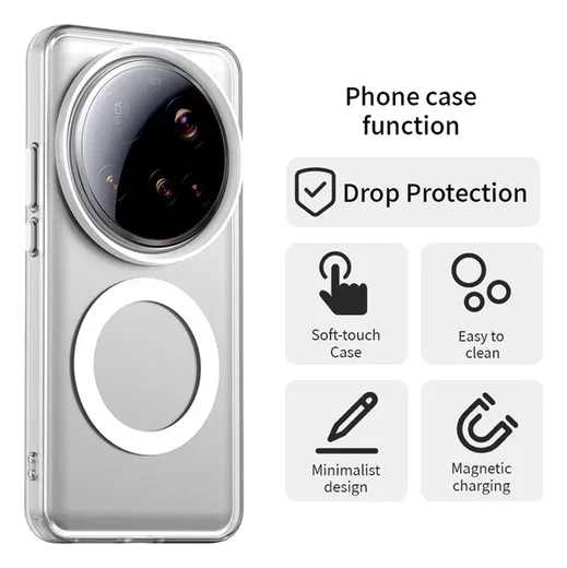 Xiaomi 15 Ultra Hoesje Hard Back Cover met MagSafe Transparant afbeelding 2