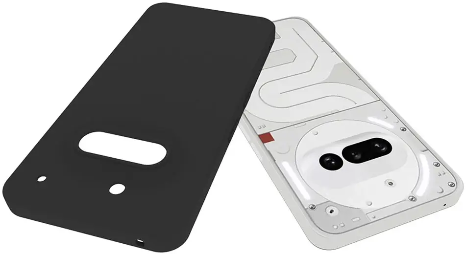 Nothing Phone (3a) Hoesje Dun TPU Back Cover Matte Zwart afbeelding 2