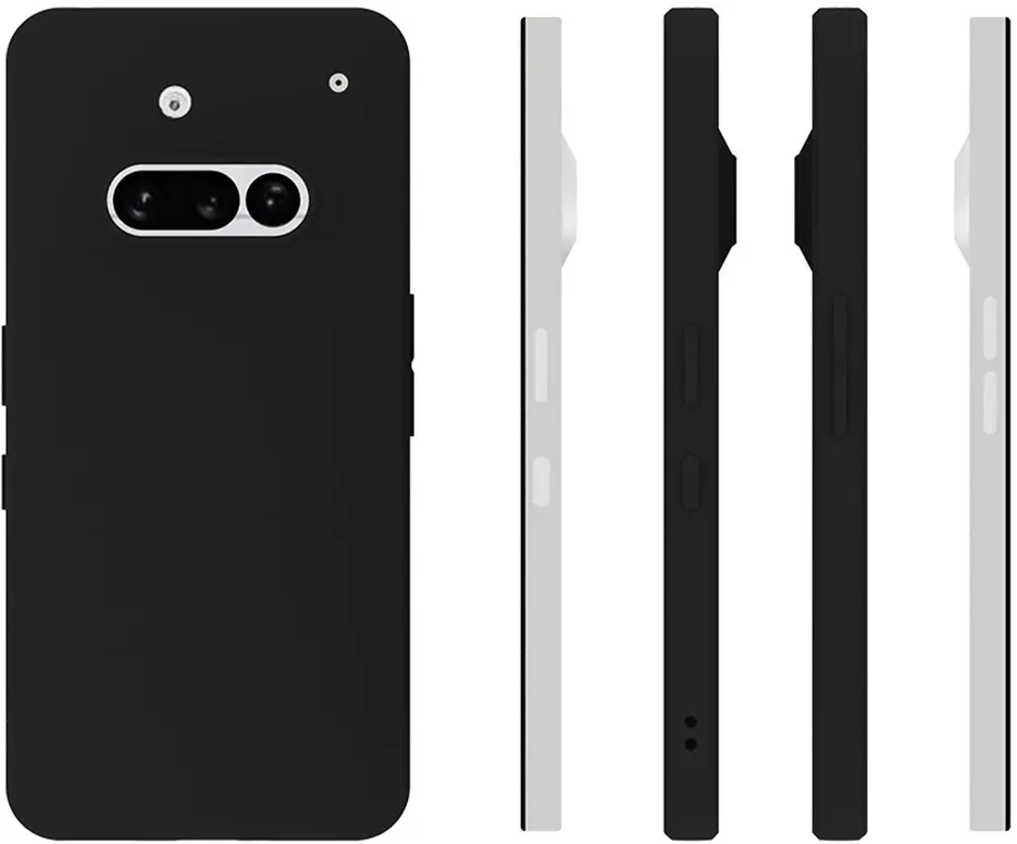 Nothing Phone (3a) Hoesje Dun TPU Back Cover Matte Zwart afbeelding 5