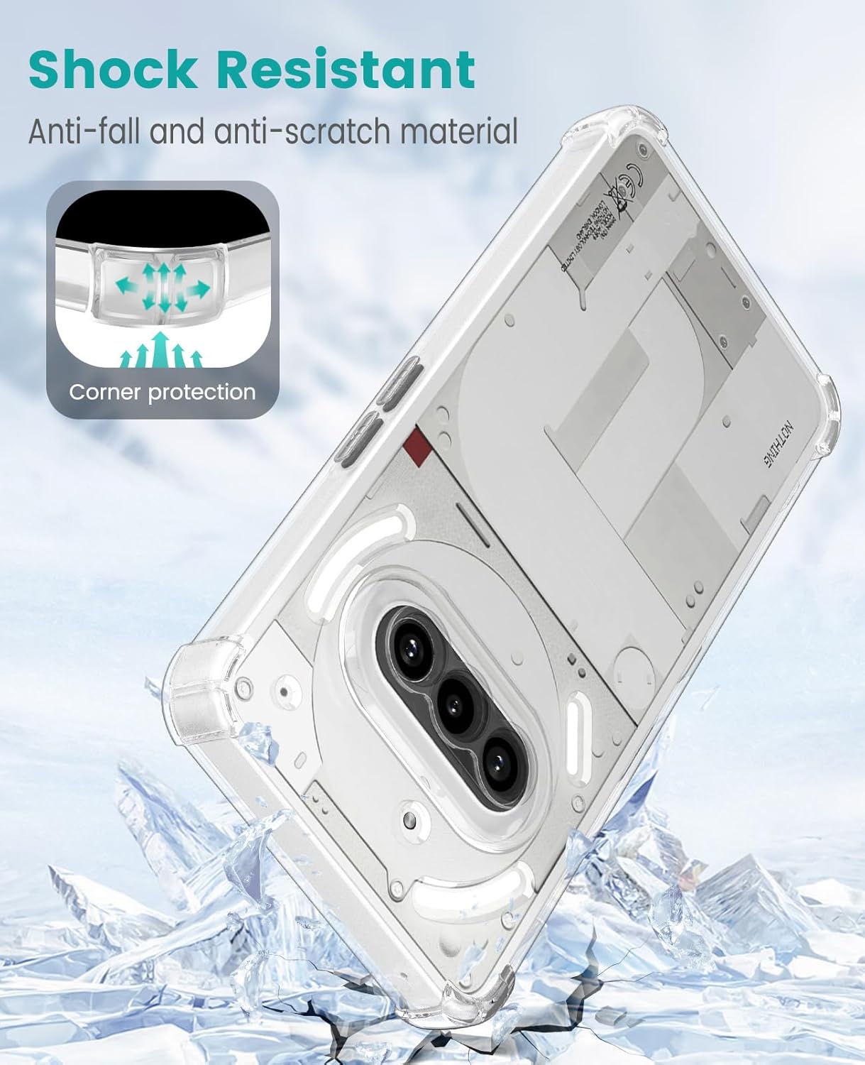 Nothing Phone (3a) Hoesje Schokbestendig en Dun TPU Back Cover Transparant afbeelding 2
