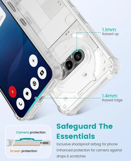 Nothing Phone (3a) Hoesje Schokbestendig en Dun TPU Back Cover Transparant afbeelding 4