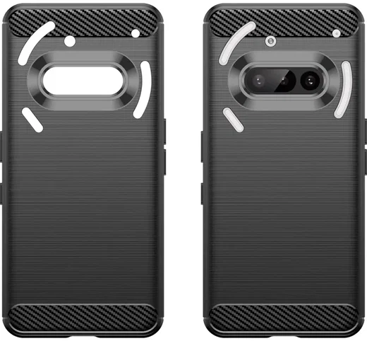 Nothing Phone (3a) Hoesje Geborsteld TPU Flexibele Back Cover Zwart afbeelding 2