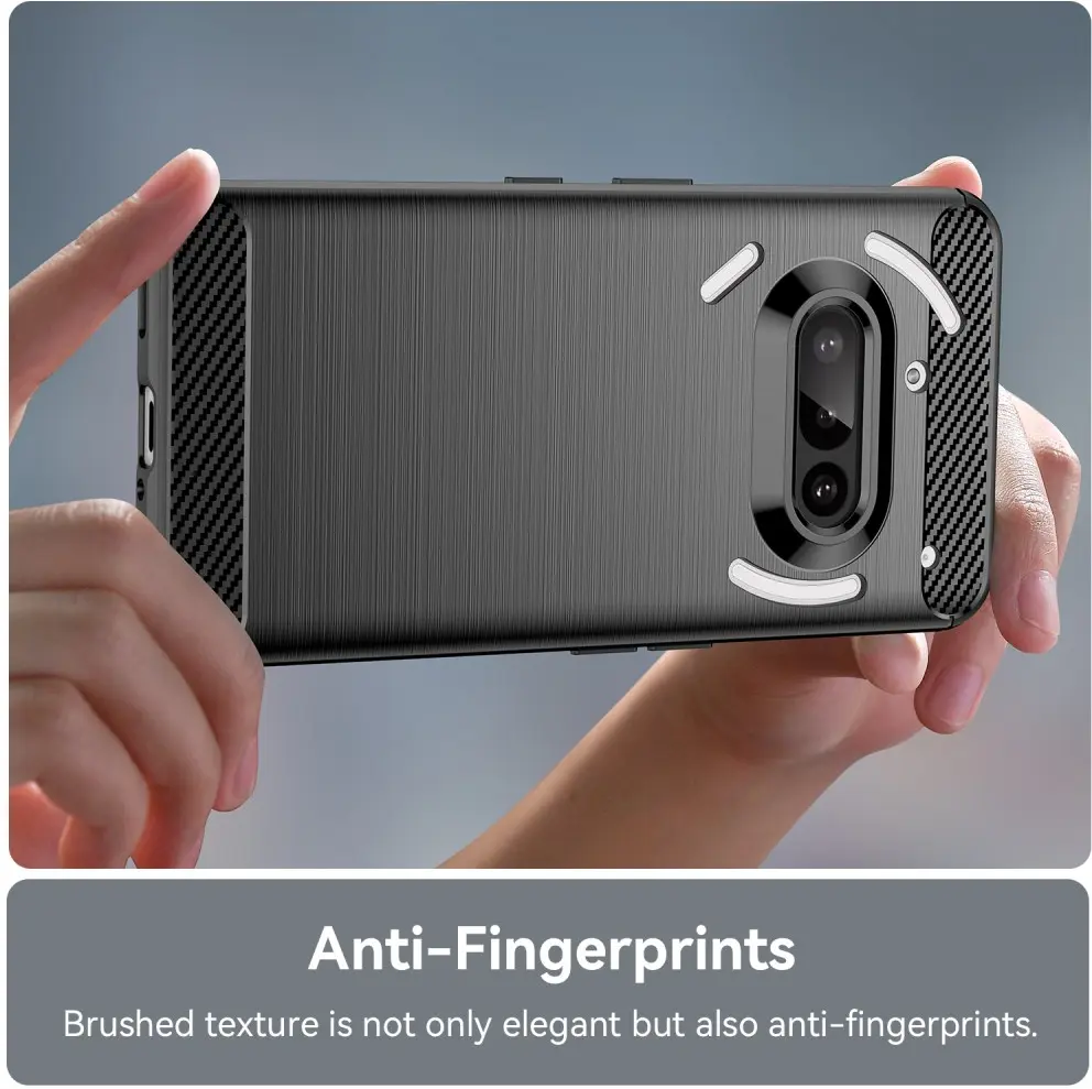 Nothing Phone (3a) Hoesje Geborsteld TPU Flexibele Back Cover Zwart afbeelding 6