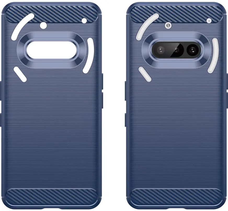 Nothing Phone (3a) Hoesje Geborsteld TPU Flexibele Back Cover Blauw afbeelding 2