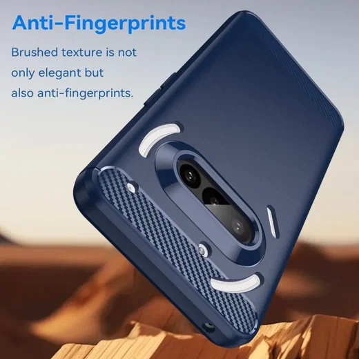 Nothing Phone (3a) Hoesje Geborsteld TPU Flexibele Back Cover Blauw afbeelding 4