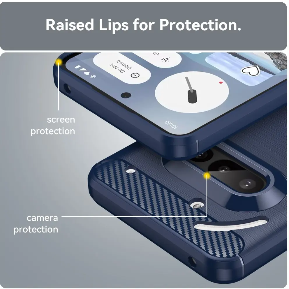 Nothing Phone (3a) Hoesje Geborsteld TPU Flexibele Back Cover Blauw afbeelding 7