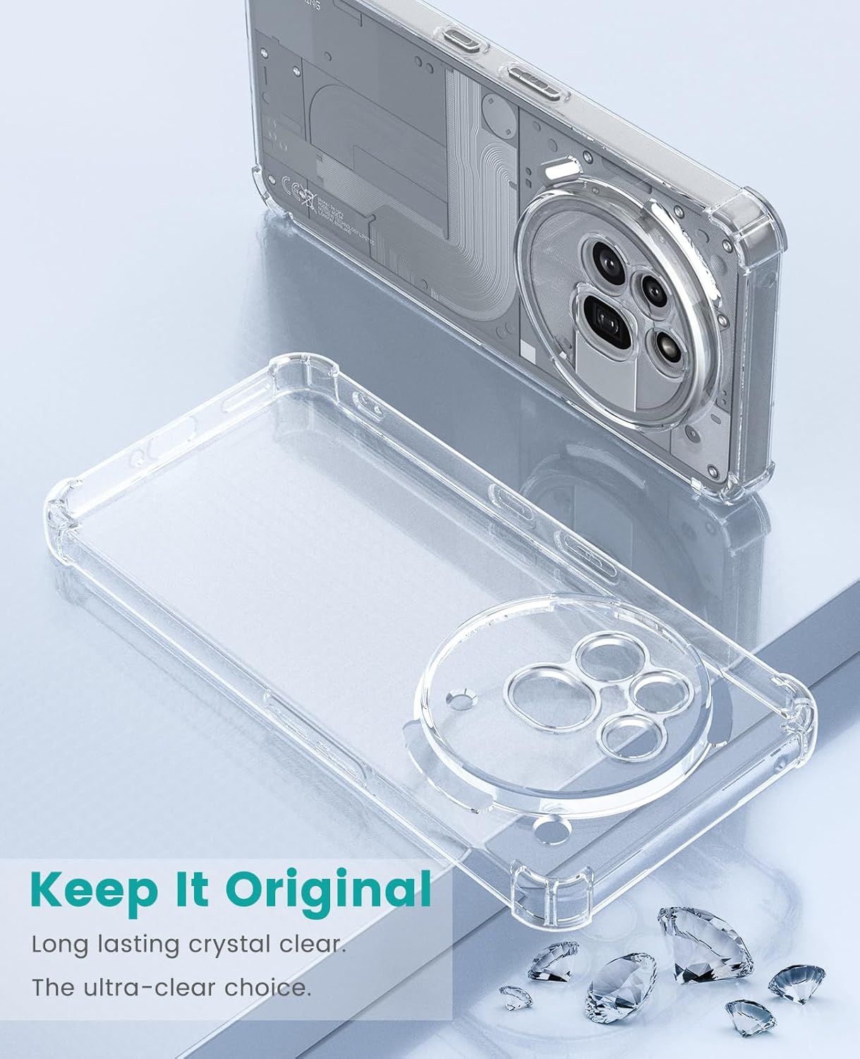 Nothing Phone (3a) Pro Hoesje Schokbestendig en Dun TPU Back Cover Transparant afbeelding 6