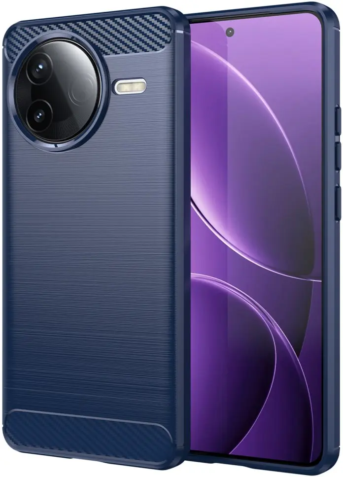 Xiaomi Poco F7 Pro Hoesje Geborsteld TPU Flexibele Back Cover Blauw afbeelding 1