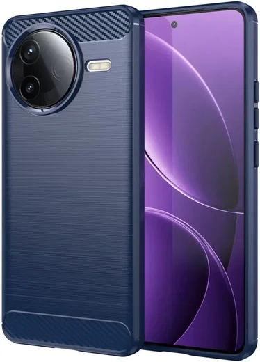 Xiaomi Poco F7 Pro Hoesje Geborsteld TPU Flexibele Back Cover Blauw afbeelding 1