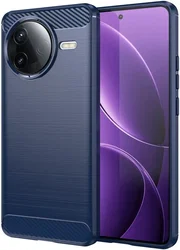 Xiaomi Poco F7 Pro Hoesje Geborsteld TPU Flexibele Back Cover Blauw afbeelding