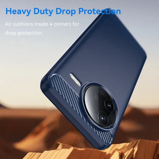 Xiaomi Poco F7 Pro Hoesje Geborsteld TPU Flexibele Back Cover Blauw afbeelding 4